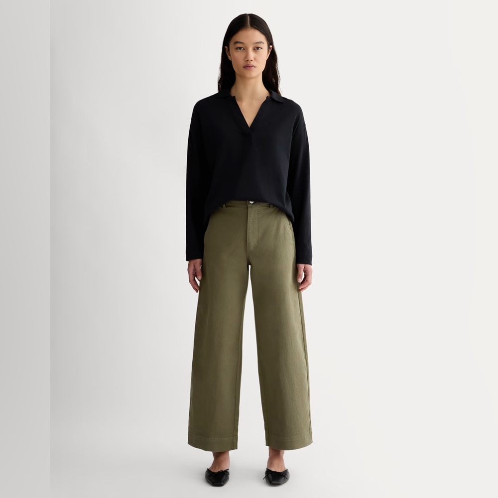 Everlane Green Wide Leg Pants